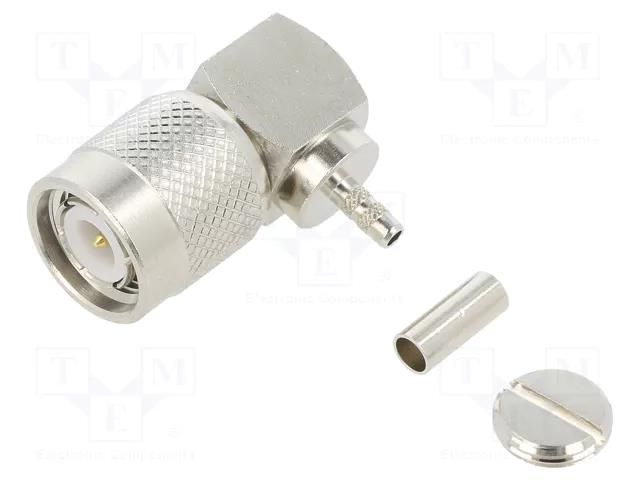 Connector: TNC; plug; male; angled 90°; 50Ω; soldering,crimped AMPHENOL RF 122148