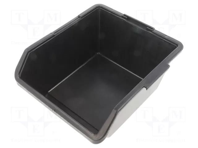Cuvette; ESD; L: 130mm; W: 125mm; H: 65mm; black STATICTEC PRT-STP1100