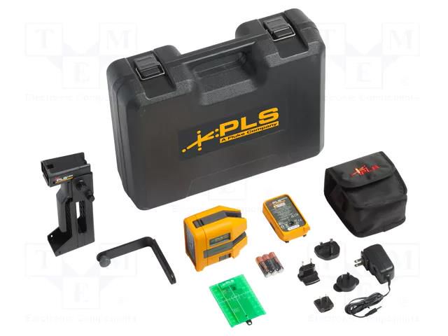 Laser level; Meas.accur: ≤3mm @ 0÷10m; Range: 60m; Laser class: 2 FLUKE FLK-PLS180GRBP/KIT