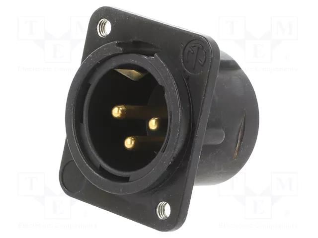 connector CHASS. CON. MALE 3POLE B W/M3 NEUTRIK NTR-NC3MDM3-L-B-1