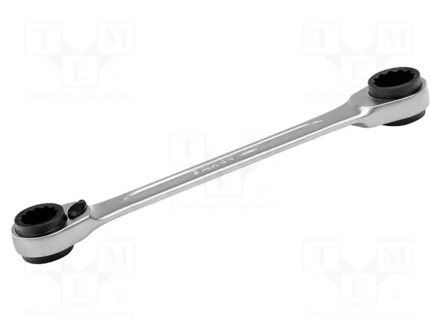 Wrench; box,with ratchet; 16mm,19mm; tool steel BAHCO SA.S4RM-16-19