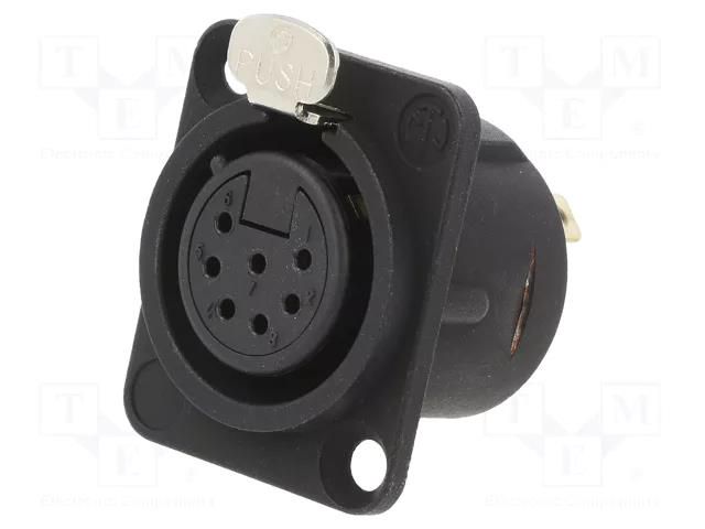 Connector: XLR; socket; female; PIN: 7; straight; with push button NEUTRIK NTR-NC7FD-L-B-1