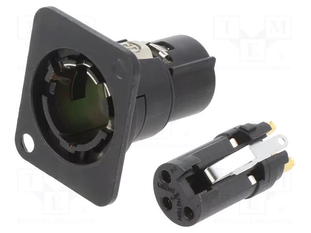 connector XLR FEMALE MODUL W/FLANGE NEUTRIK NTR-NM3FD-B