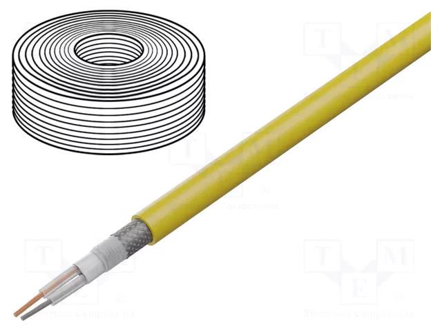 Wire: microphone cable; 2x0.35mm2; yellow; OFC; -15÷70°C; PVC TASKER TAS-C128-YELLOW