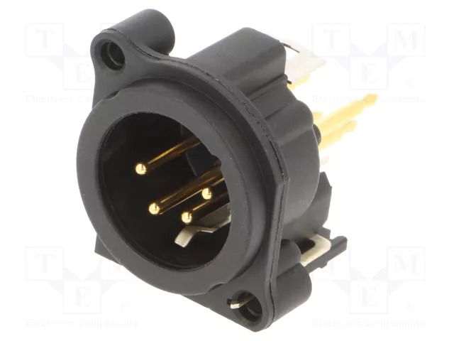 Connector: XLR; socket; male; PIN: 4; straight; THT; black; 6A NEUTRIK NTR-NC4MAV