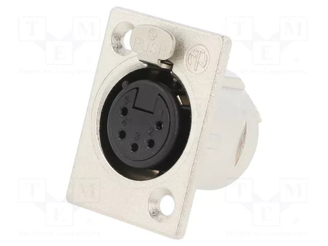 Connector: XLR; socket; female; PIN: 5; straight; with push button NEUTRIK NTR-NC5FP-1