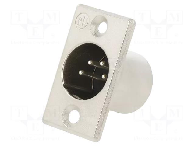 Connector: XLR; socket; male; PIN: 4; straight; soldering; silver NEUTRIK NTR-NC4MP