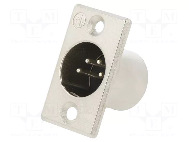 Connector: XLR; socket; male; PIN: 4; straight; soldering; silver NEUTRIK NTR-NC4MP