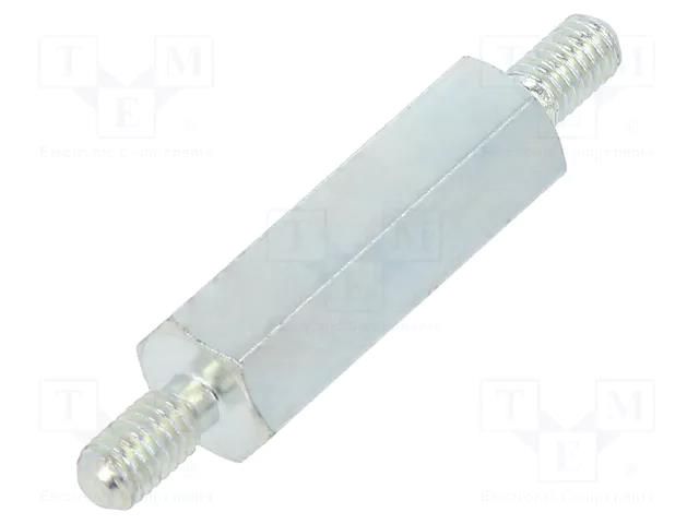 Screwed spacer sleeve; 18mm; Ext.thread: M3; hexagonal; steel DREMEC TMM-M3X18/DR425