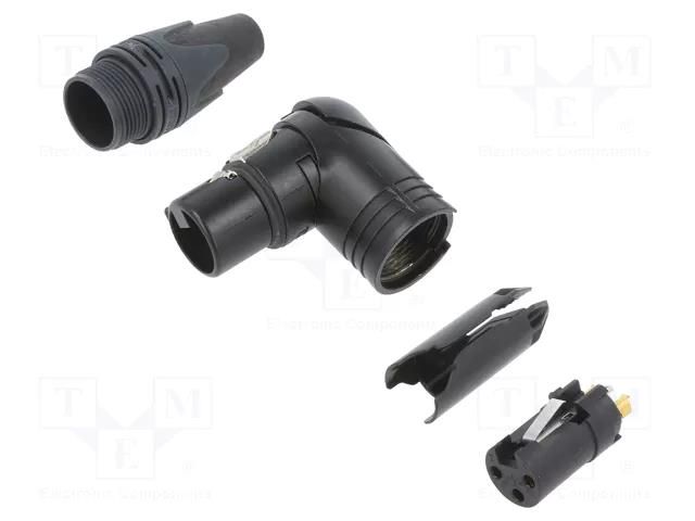 Connector: XLR; plug; female; PIN: 3; angled 90°; swivel; for cable NEUTRIK NTR-NC3FRX-B