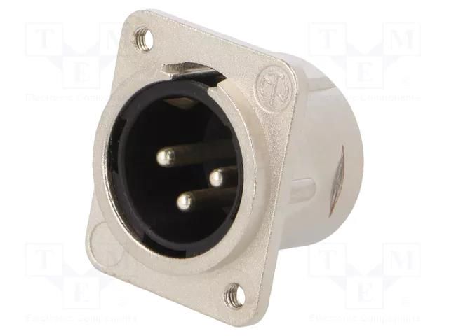 connector CHASS. CON. MALE 3POLE L W/M3 NEUTRIK NTR-NC3MDM3-L-1