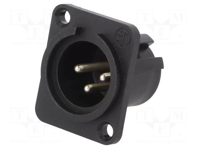 Connector: XLR; socket; male; PIN: 3; straight; soldering; silver NEUTRIK NTR-NC3MPP