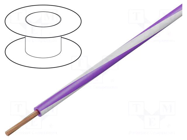 Wire; X05V-K; stranded; Cu; 0.5mm2; PVC; violet-white; 300V,500V LAPP X05V-K050VI/WH
