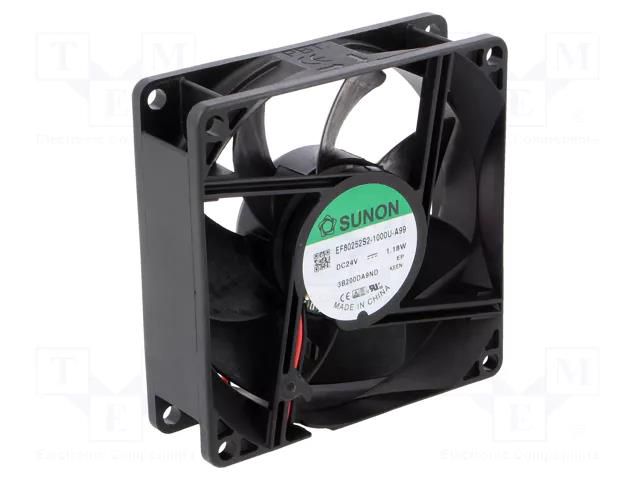 Fan: DC; axial; 24VDC; 80x80x25mm; 62.86m3/h; 30dBA; slide SUNON EF80252S2-A99