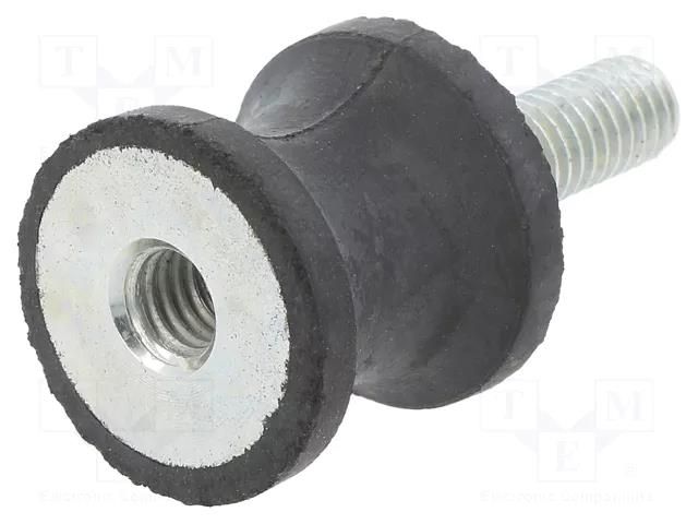 Vibration damper; M6; Ø: 20mm; rubber; L: 20mm; Thread len: 18mm ELESA+GANTER DVC2-433927