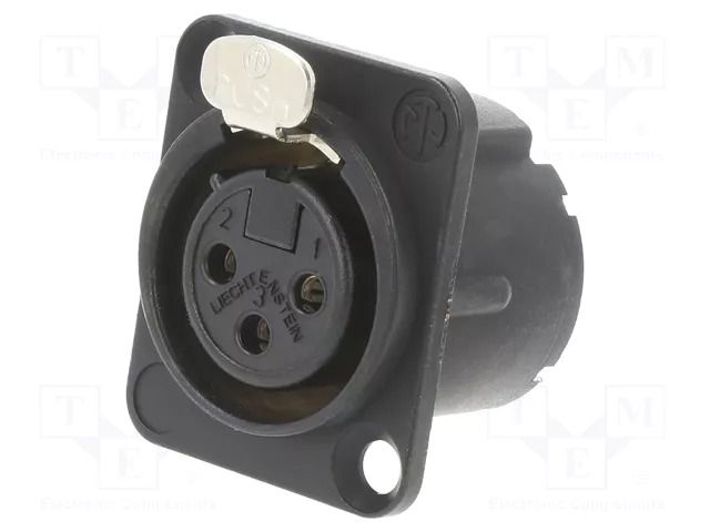 Connector: XLR; socket; female; PIN: 3; straight; with push button NEUTRIK NTR-NC3FD-LX-BAG