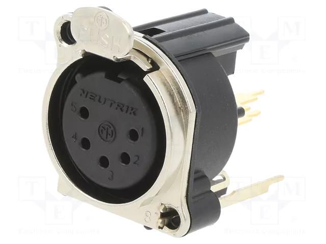 Connector: XLR; socket; female; PIN: 5; straight; with push button NEUTRIK NTR-NC5FBV