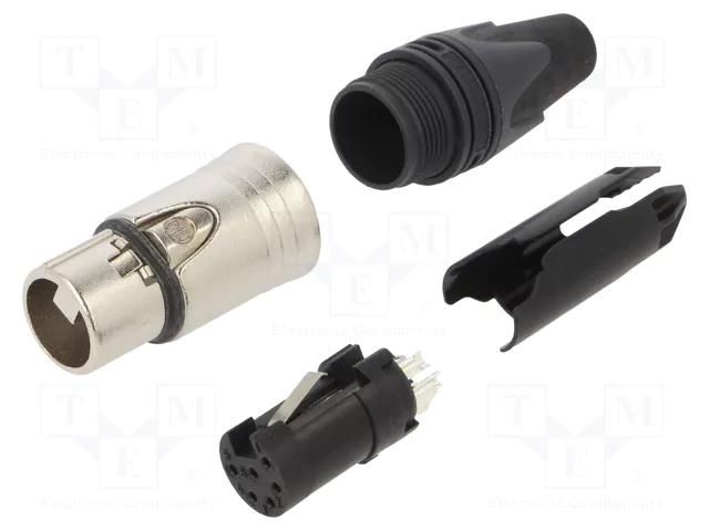 Connector: XLR; plug; female; XX; 7.5A; PIN: 6; straight; for cable NEUTRIK NTR-NC6FXX