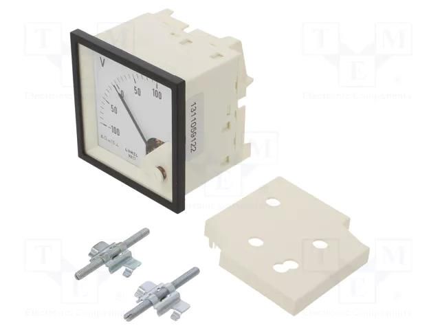 Voltmeter; on panel; VDC: -100÷100V; Class: 1.5; Umax: 600V; 72x72mm LUMEL MA17N-B61100000000