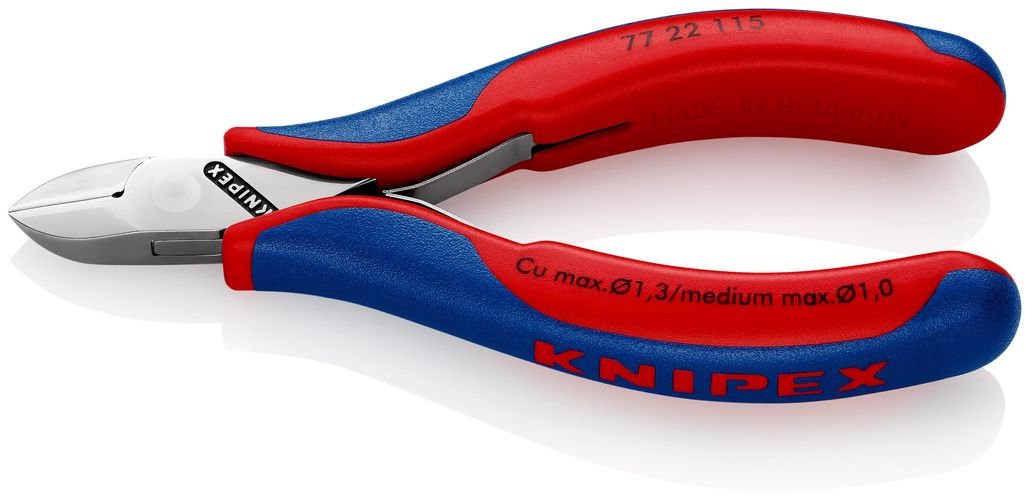 KNIPEX 77 22 115 Electronics Diagonal Cutter with box joint with multicomponent handles 115 mm 77 22 115 4003773043782