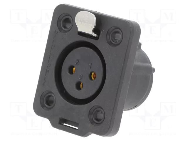 Connector: XLR; socket; female; PIN: 3; straight; with push button NEUTRIK NTR-NC3FDX-TOP