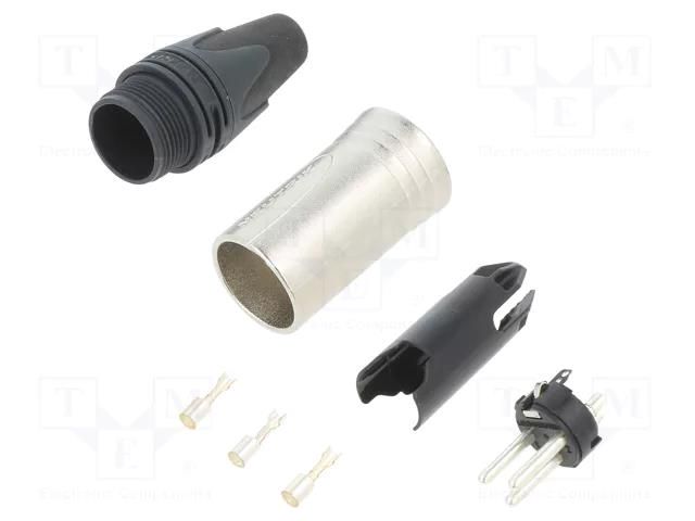 Connector: XLR; plug; male; PIN: 3; straight; for cable; crimped NEUTRIK NTR-NC3MXX-HA