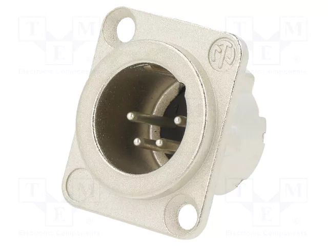 Connector: XLR; socket; male; PIN: 4; straight; soldering; silver NEUTRIK NTR-NC4MD-LX