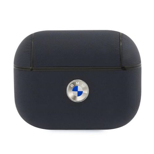 BMW Genuine Leather Silver Logo AirPods Pro Case - Navy Blue, BMW 3666339009441 3666339009441