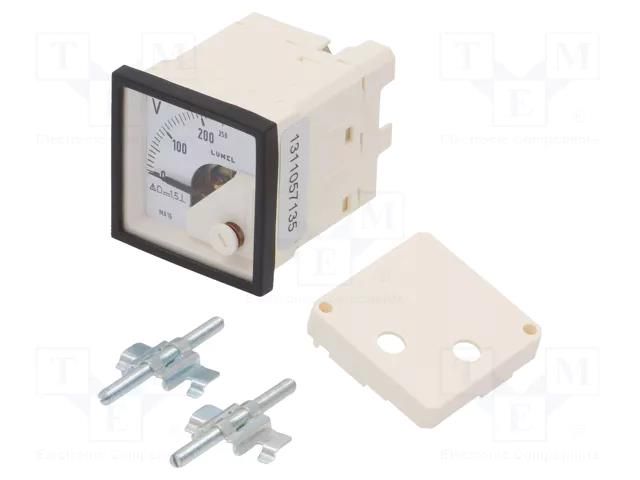 Voltmeter; on panel; VDC: 0÷250V; Class: 1.5; Umax: 600V; 48x48mm LUMEL MA16N-A61300000A0