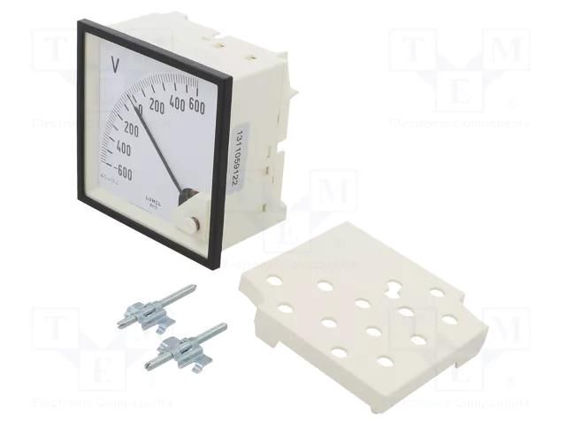 Voltmeter; on panel; VDC: -600÷600V; Class: 1.5; Umax: 600V; 96x96mm LUMEL MA19-NB61600000000