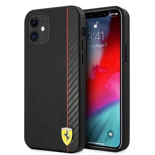 Ferrari FESAXHCP12SBK iPhone 12 mini 5.4&quot; black/black hardcase On Track Carbon Stripe, Ferrari 3700740499429 3700740499429