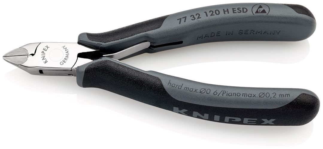 KNIPEX 77 32 120 H ESD Electronics Diagonal Cutter with carbide cutting edges ESD with multi-component handles 120 mm 77 32 120 H ESD 4003773075820