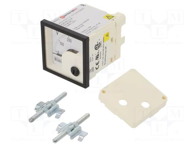 Voltmeter; on panel; 0÷250V; Class: 1.5; 48x48mm CROMPTON - TE CONNECTIVITY E242-89V-G-08