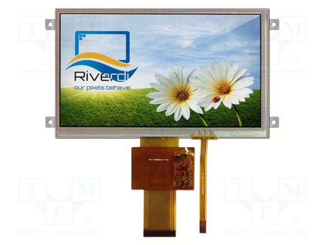 Display: TFT; 7"; 800x480; Illumin: LED; Dim: 165.6x100.6x7.69mm Riverdi SM-RVT7.0ATFWR00