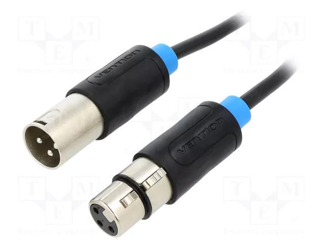 Cable; XLR male 3pin,XLR female 3pin; 1m; Plating: nickel plated VENTION BBFBF