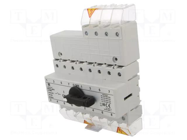 Switch: mains-generator; Stabl.pos: 3; 63A; I-0-II; Poles: 4 SPAMEL PRZK-4063-W02