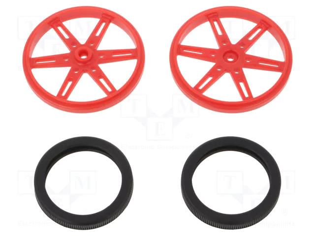 Wheel; red; Shaft: knurled; push-in,screw; Ø: 70mm; Shaft dia: 5.8mm POLOLU POLOLU-4926