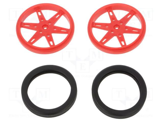 Wheel; red; Shaft: knurled; push-in,screw; Ø: 60mm; Shaft dia: 4.8mm POLOLU POLOLU-4911