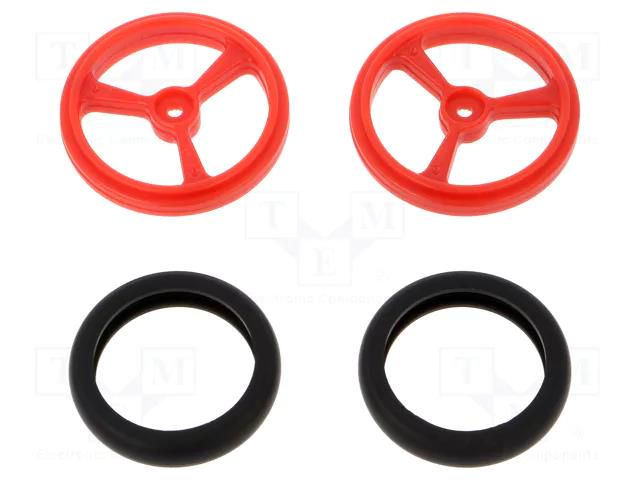 Wheel; red; Shaft: knurled; push-in,screw; Ø: 40mm; Shaft dia: 4.8mm POLOLU POLOLU-4906