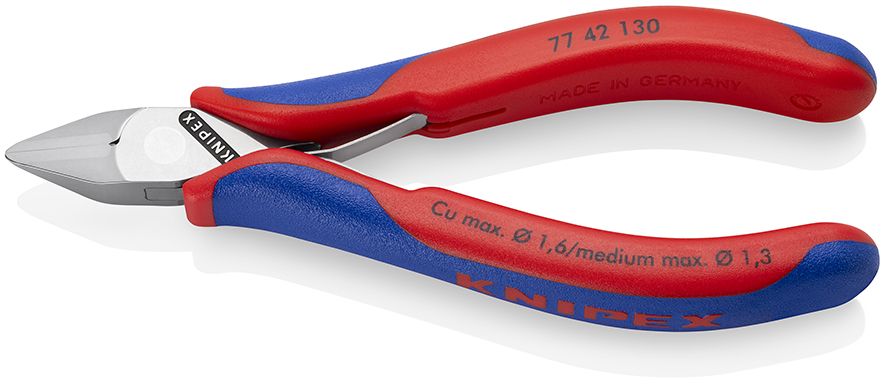 KNIPEX 77 42 130 Electronics Diagonal Cutter with box joint with multi-component handles 130 mm 77 42 130 4003773018773