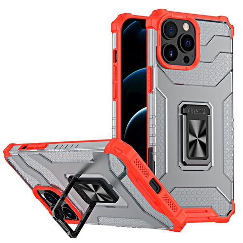 Crystal Ring Case Kickstand Tough Rugged Cover for iPhone 12 Pro Max red, Hurtel 5907769333088 5907769333088