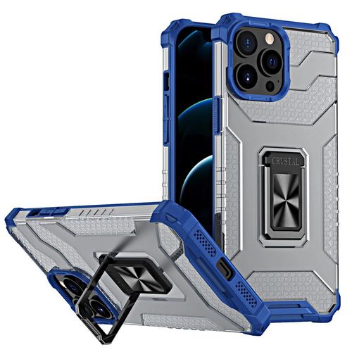 Crystal Ring Case Kickstand Tough Rugged Cover for iPhone 12 Pro Max blue, Hurtel 5907769333095