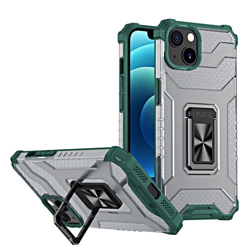 Crystal Ring Case Kickstand Tough Rugged Cover for iPhone 13 mini green, Hurtel 5907769330872