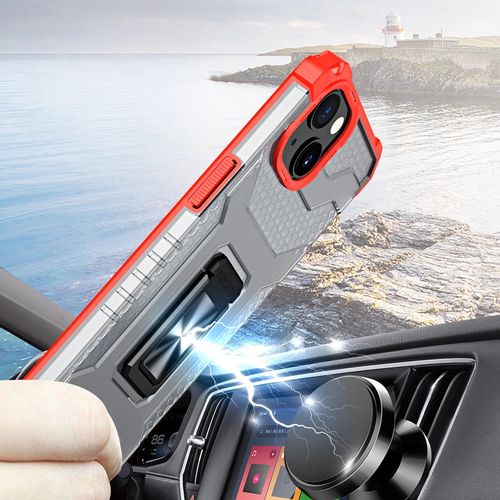 Crystal Ring Case Kickstand Tough Rugged Cover for iPhone 13 red, Hurtel 5907769330902