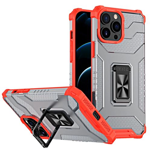 Crystal Ring Case Kickstand Tough Rugged Cover for iPhone 13 Pro red, Hurtel 5907769330933