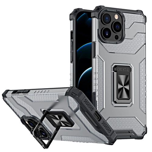 Crystal Ring Case Kickstand Tough Rugged Cover for iPhone 13 Pro Max black, Hurtel 5907769330964