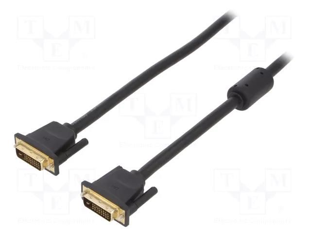Cable; DVI-D (24+1) plug,both sides; 2m; black; dual link; 31AWG VENTION EAABH