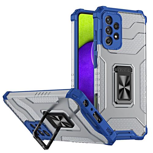 Crystal Ring Case Kickstand Tough Rugged Cover for Samsung Galaxy A72 4G blue, Hurtel 5907769333125