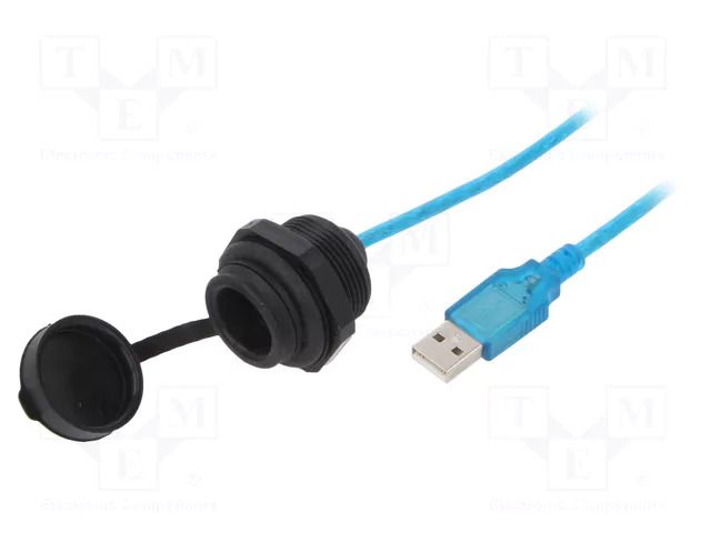 Cable; USB 2.0,with protective cap; USB A socket,USB A plug; 2m ENCITECH 1310-1037-04