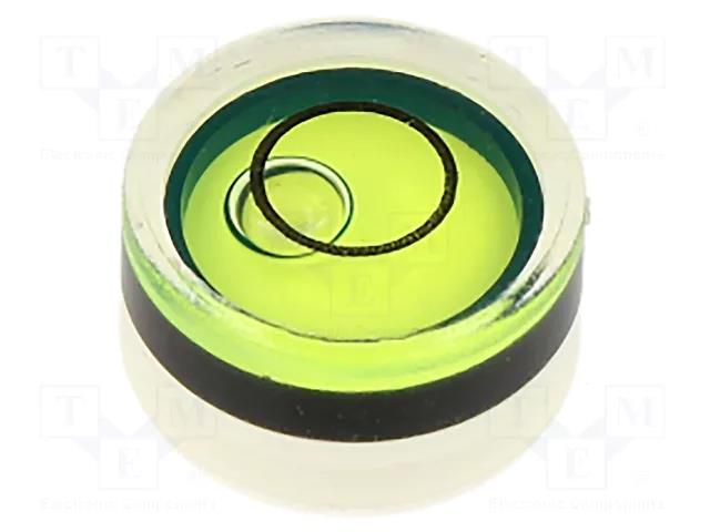 Spirit level; H: 7mm; Ømount.hole: 12mm; plastic; Body: white ELESA+GANTER GN2281-KT-12-G40-2